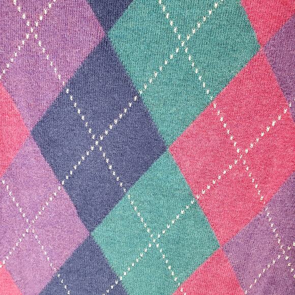 Talbots Womens Multicolor Argyle Lambswool Sweater Size Large - Picture 4 of 5